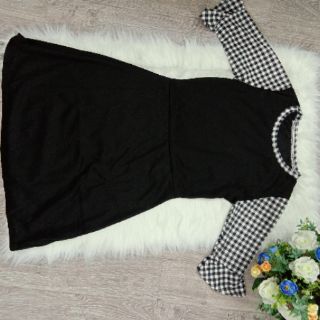 Đầm thun phối caro