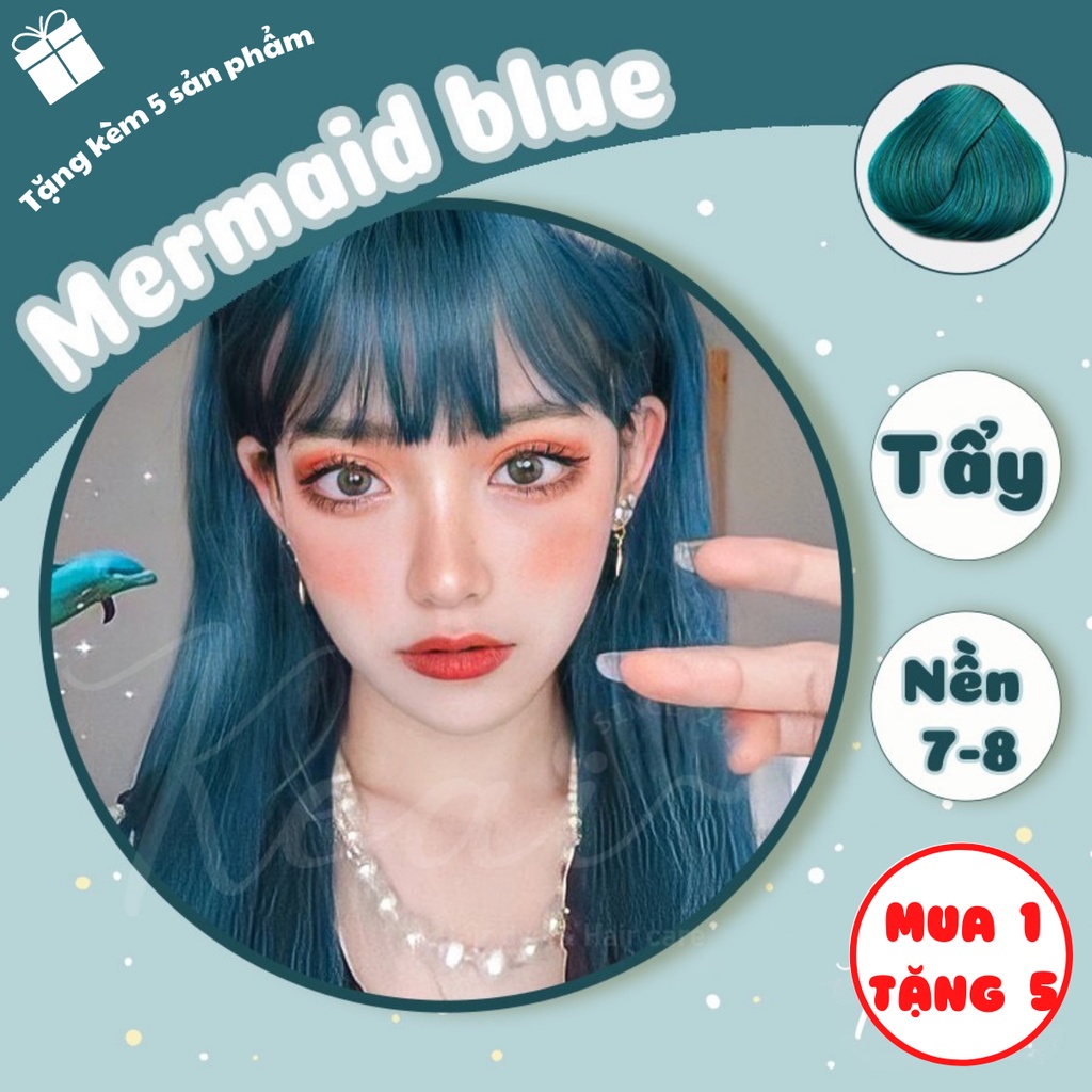 Thuốc nhuộm tóc tại nhà Mermaid Blue - Xanh Tiên Cá - kèm oxi - cần sử dụng tẩy - Keaihairdye