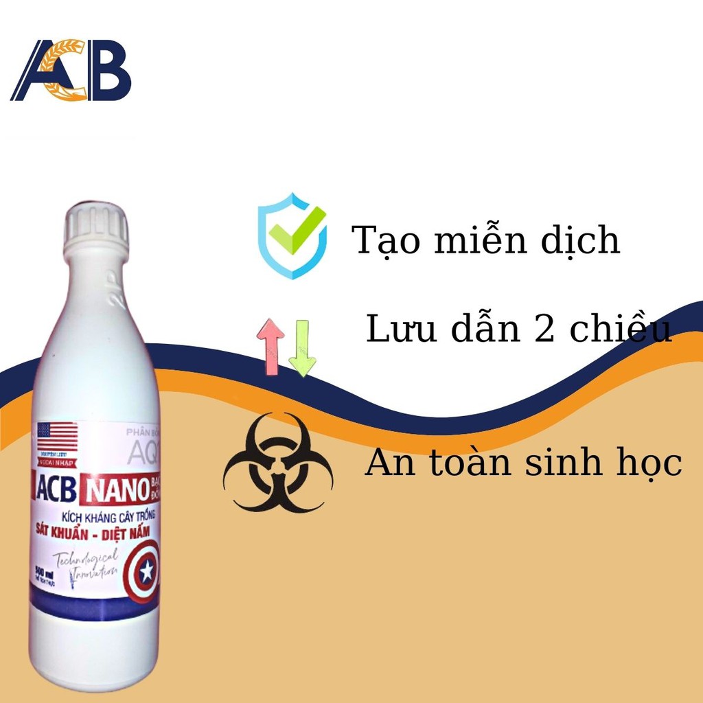 Phân bón Nano BẠC ĐỒNG 500ml Quốc Tế ACB sát khuẩn diệt, nấm