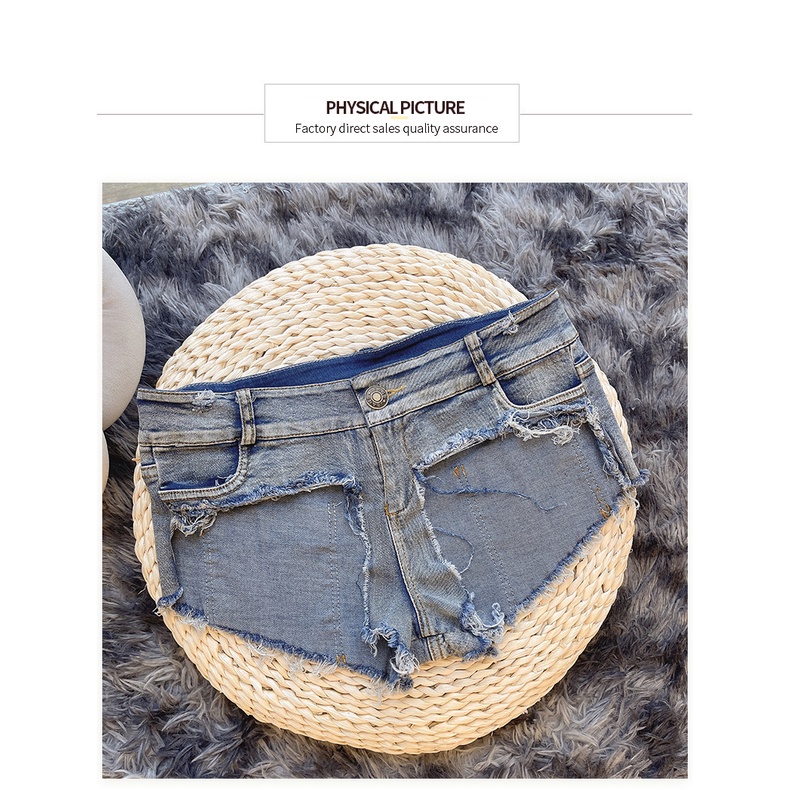 DUNEA Quần Đùi Denim Lưng Cao Phong Cách Đường Phố Quyến Rũ Cho Nữ