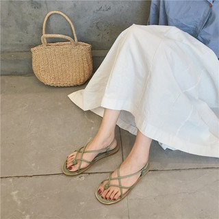 sandal nữ dây đan chéo đế bệt