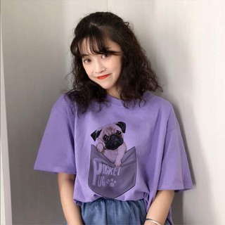 Combo Sỉ 5 Áo Thun Tay Lỡ Pug Dog (được lựa size và kiểu,màu áo)