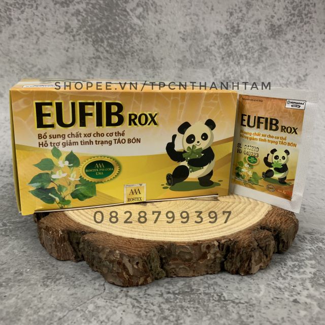Gói men vi sinh EUFIB ROX bổ sung chất xơ cho cơ thể, giảm tình trạng táo bón - Hộp 20 gói x 3g