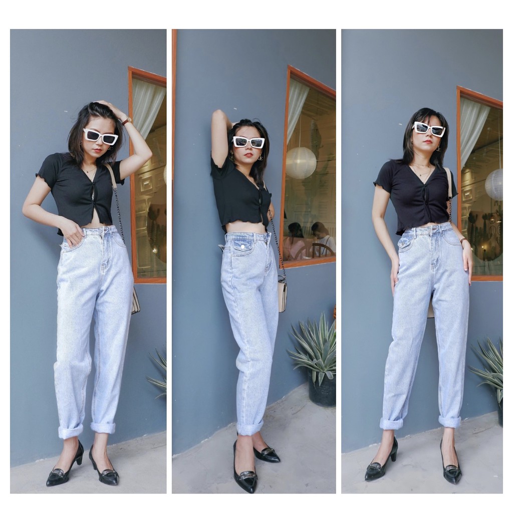 Quần Baggy cao cấp trơn túi nắp Hà Kiều Msp 213 ( Ảnh độc quyền chủ Shop chụp)