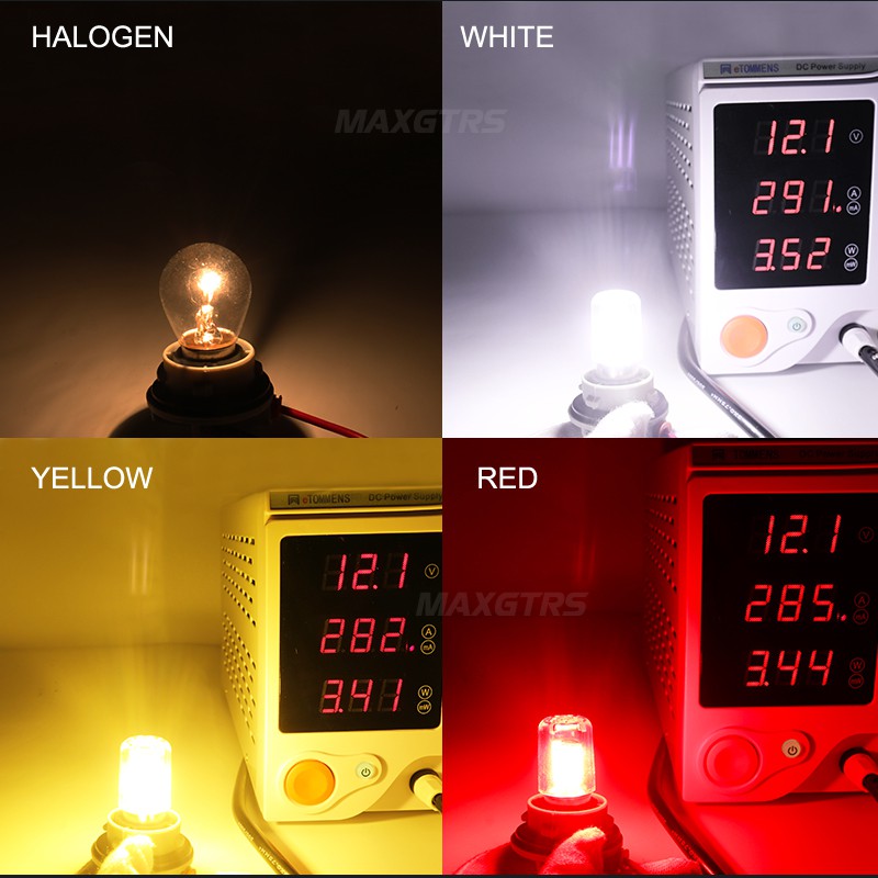 Set 2 bóng đèn MAXGTRS DRL tín hiệu đuôi xe hơi 1156 LED BA15S P21W S25 1157 BAY15D 12V 6000K tiện lợi