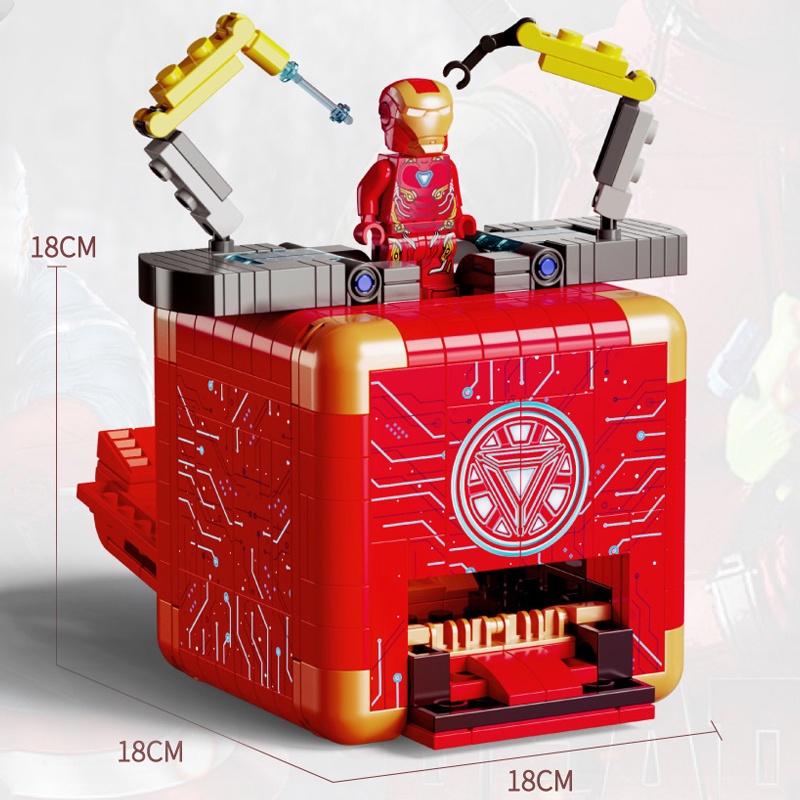 Đồ Chơi Lắp Ráp Kiểu LEGO Chiếc Hộp Bí Ẩn Thế Giới Mine Craft, Iron Man, Super Mario Mystery Box Với 500+ Mảnh Ghép
