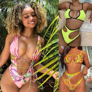 Bộ Đồ Bơi Bikini Nữ Màu Trơn Phong Cách Boho Gợi Cảm