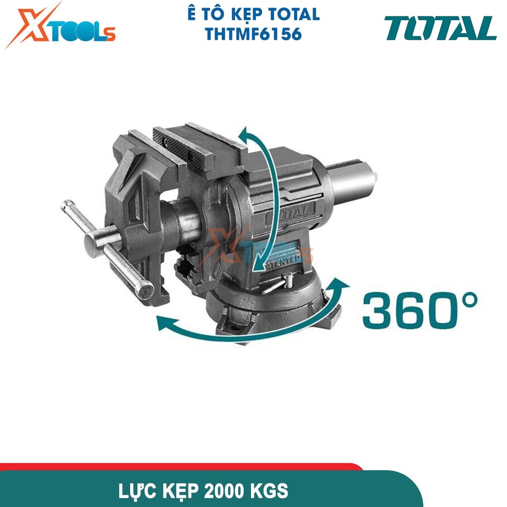 Ê tô kẹp đa năng TOTAL THTMF6156, ê tô kẹp đế xoay kích thước đế xoay 5 inch, lực kẹp tối đa: 2000KGS -CHÍNH HÃNG-XTOOLS