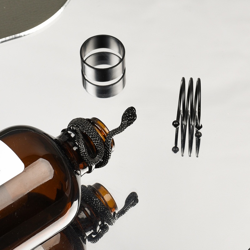 ✨✨Bộ 5 Nhẫn Hình Rắn Màu Đen Thiết Kế Đơn Giản Thời Trang