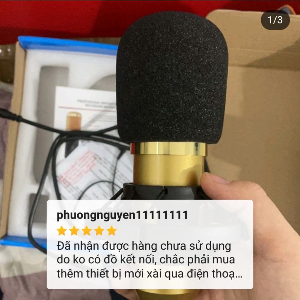 Mic Thu Âm Bm900 Waichang chuyên dụng cho thu âm ( đen và bạc)