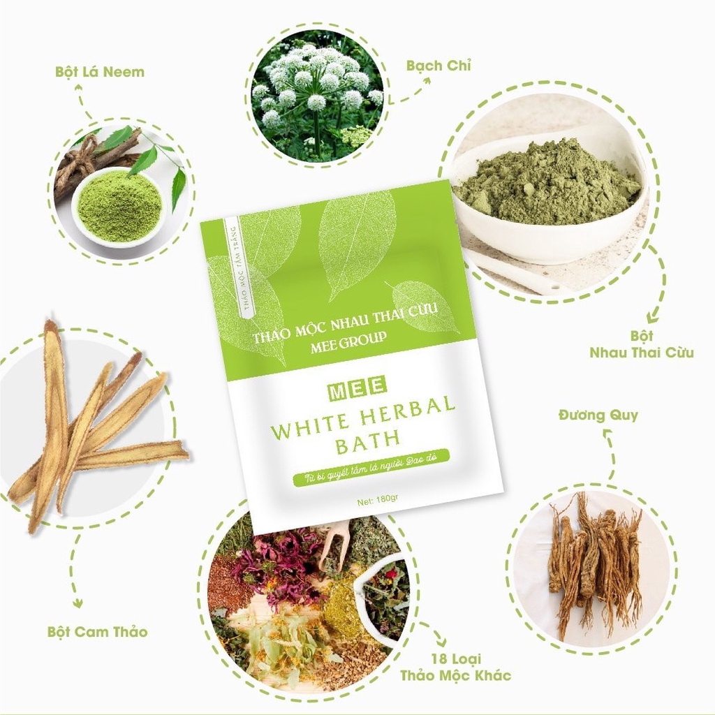Tắm trắng nhau thai cừu, dưỡng trắng da body chiết xuất thảo mộc Mee Natural White Herbal Bath 180g | BigBuy360 - bigbuy360.vn
