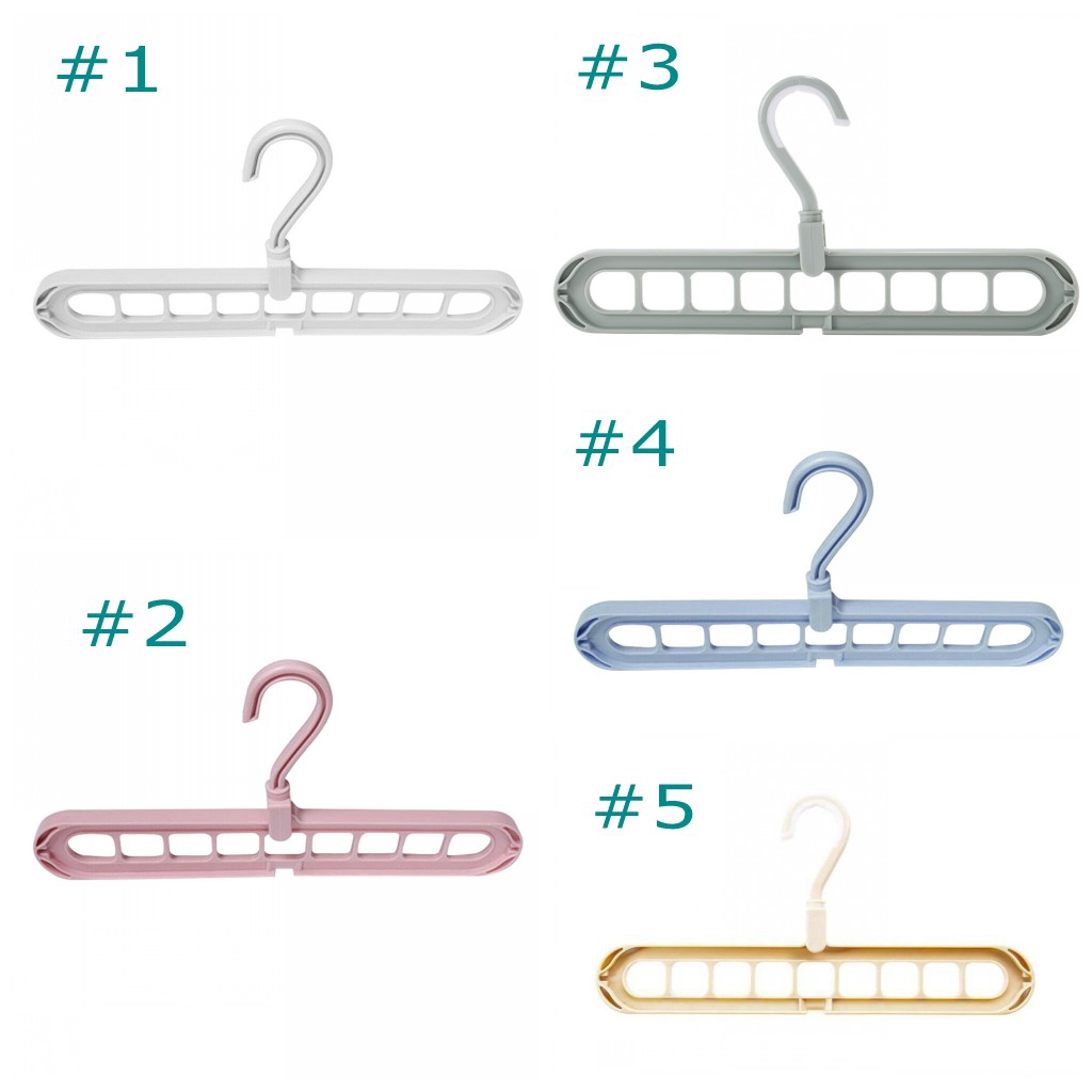 Móc treo quần áo 9 lỗ dạng xoay 360 độ chất liệu bền không chiếm diện tích