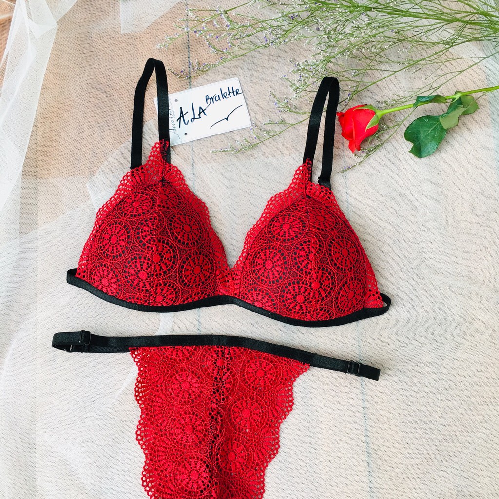 👙[ Ở ĐÂU RẺ HƠN SHOP HOÀN TIỀN ] Sét Bra đỏ nữ thiết kế sexy gợi cảm thoải mái khi mặc💥