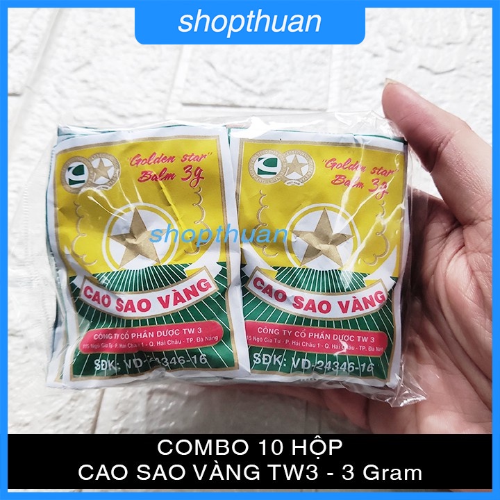 Combo 10 Hộp Cao Sao Vàng 3 Gram - Golden Star Balm - Dầu Cù Là Mùi Thơm Dễ Chịu