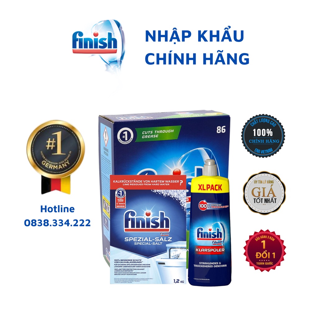 Viên rửa bát Finish all in one 120 viên tổng hợp 3 in 1 viên rửa chén chính hãng all in 1