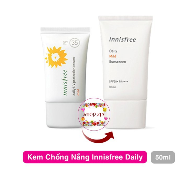 Kem Chống Nắng Innisfree Daily Mild Sunscreen SPF50+/PA++++ Dưỡng Ẩm Và Làm Dịu Mát Làn Da