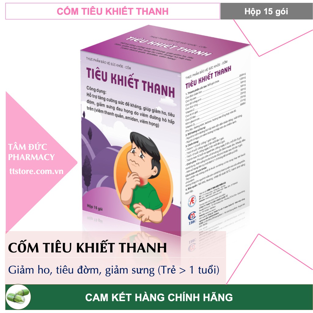 CỐM TIÊU KHIẾT THANH [Hộp 15 gói] - Ngăn ngừa và làm giảm triệu chứng viêm đường hô hấp cho trẻ từ 1 tuổi