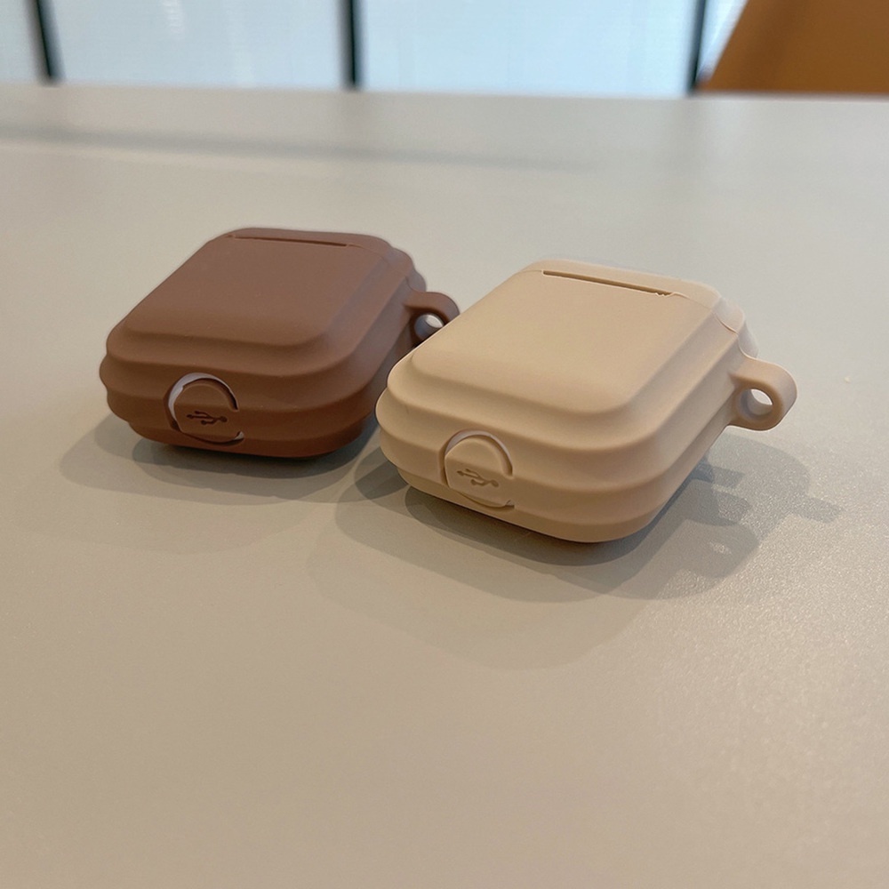 Vỏ Bảo Vệ Hộp Sạc Tai Nghe Bluetooth Airpods 1 / 2 / 3 / pro Bằng Silicon Cứng Màu Trơn Đơn Giản Thời Trang