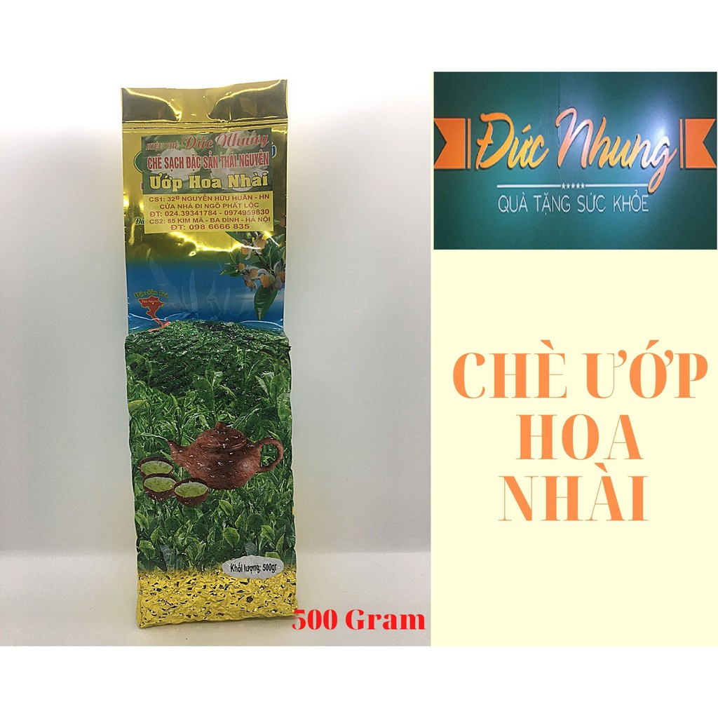 Chè Thái Nguyên ướp hoa Nhài - Chè Sạch Đức Nhung cao cấp - Chính gốc Tân Cương đóng gói 500 gram bao bì hút chân không
