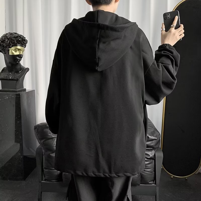 Áo Khoác cardigan Tay Dài Màu Trơn Dáng Rộng Thời Trang Thu Đông Cho Nam