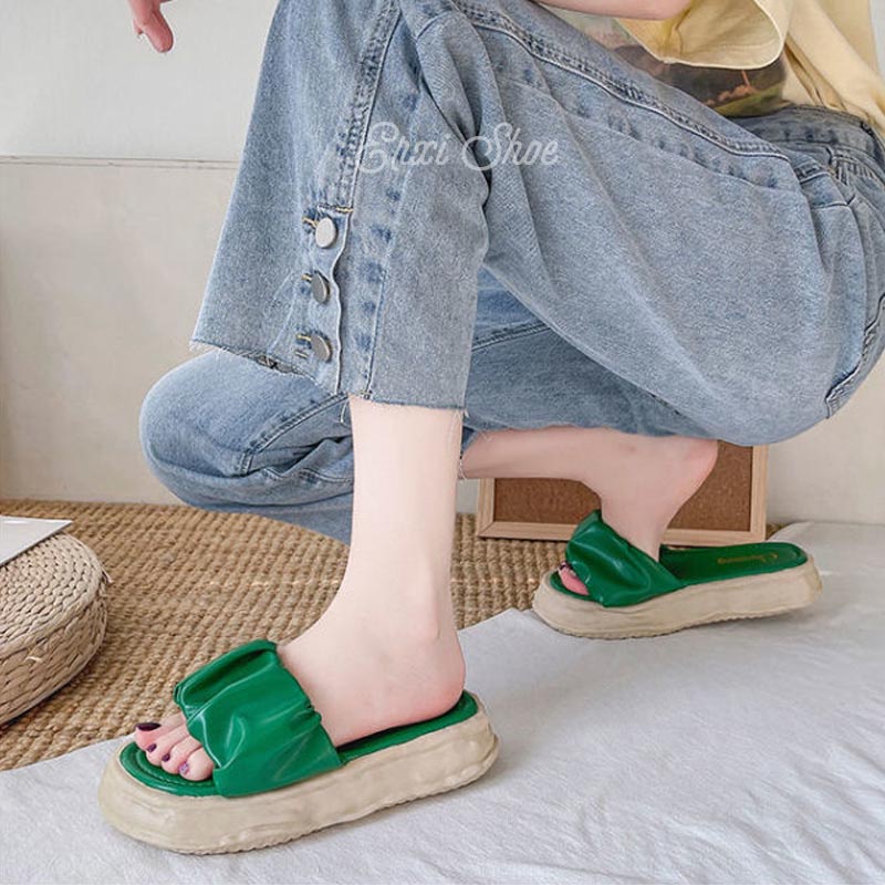 Dép Nữ Đế Dày Quai Ngang Thời Trang