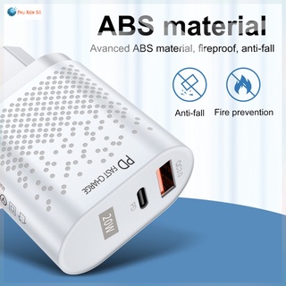 Củ sạc nhanh PD 20W/QC3.0  cổng kép USB-A + Type-c