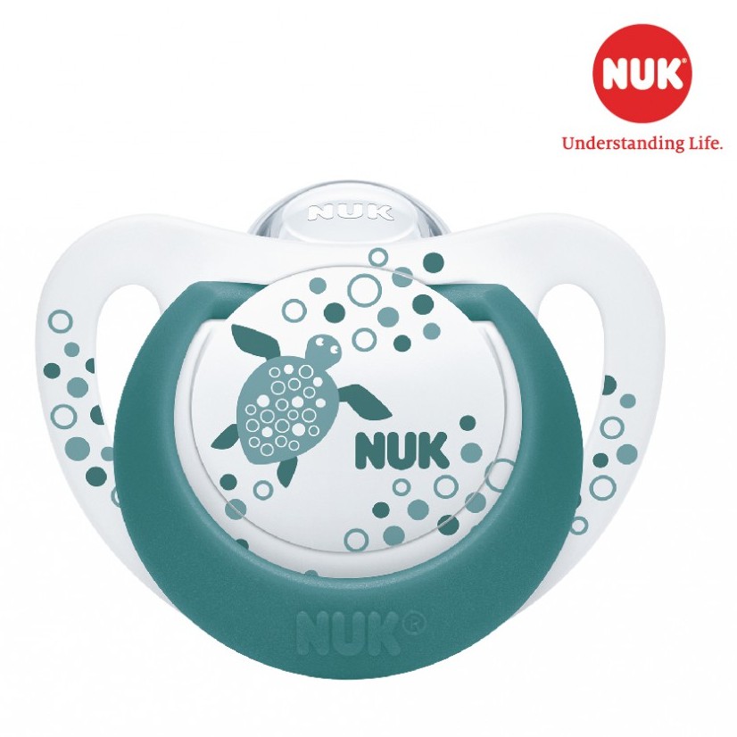 Bộ 2 ti giả NUK silicone y tế Genius núm ti dẹt chỉnh nha mềm mại cho bé 0-6-18 tháng