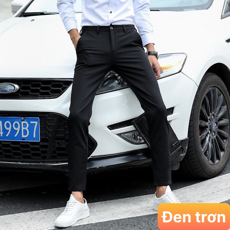 Quần tây âu nam màu đen đậm kiểu dáng hàn quốc chất kiệu kate co dãn nhẹ công sở học sinh phom chuẩn Lavado2 mẫu mới