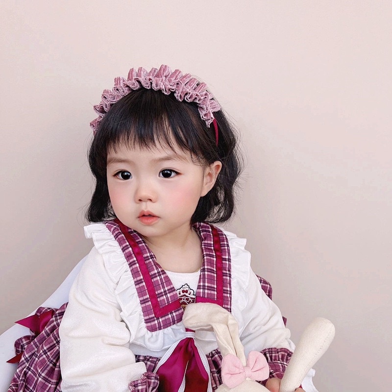 Băng đô Nhung xếp ly phong cách retro kiểu Pháp cho bé