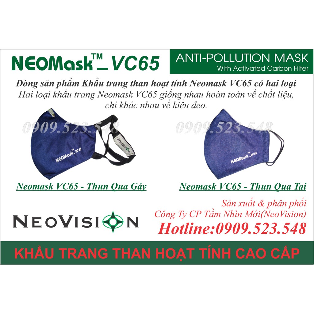 Bộ lọc của khẩu trang Neomask VC65, bộ lọc than hoạt tính dùng cho khẩu trang VC65 và VC65-TQG