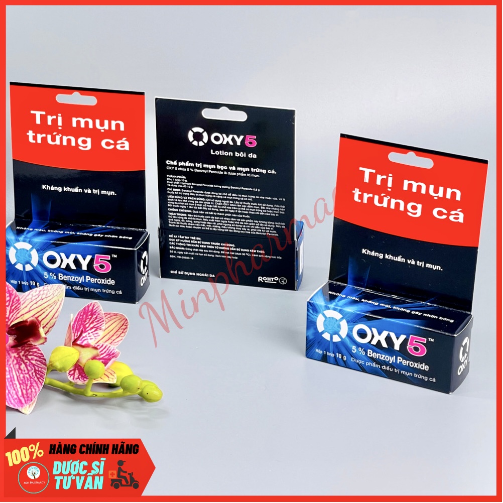 Kem Chấm Mụn OXY 5 - OXY 10 Giảm Mụn Bọc &amp; Mụn Trứng Cá 10g Benzoyl Peroxide - Minpharmacy