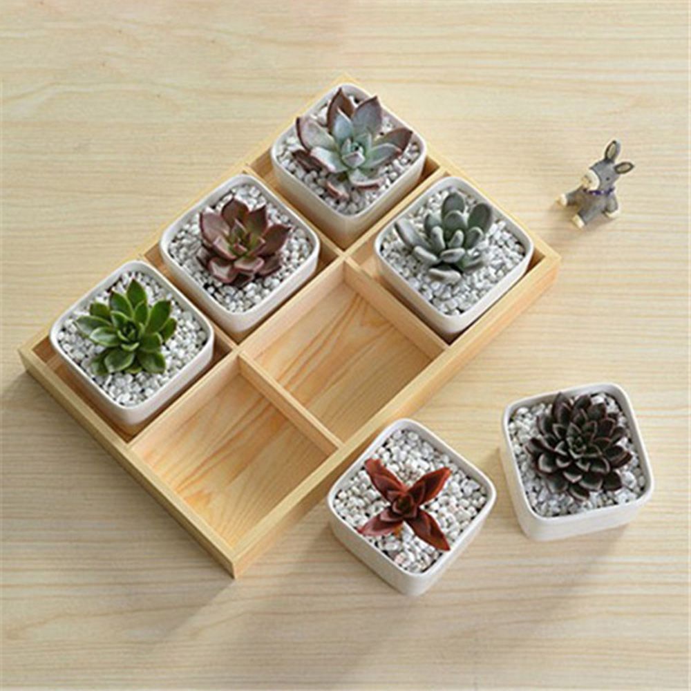 Sáng Tạo Hoa Khay Gỗ Đa Lưới Chia Ngăn Kéo Giá Đỡ Để Bàn Trang Sức Màn Hình Pallet