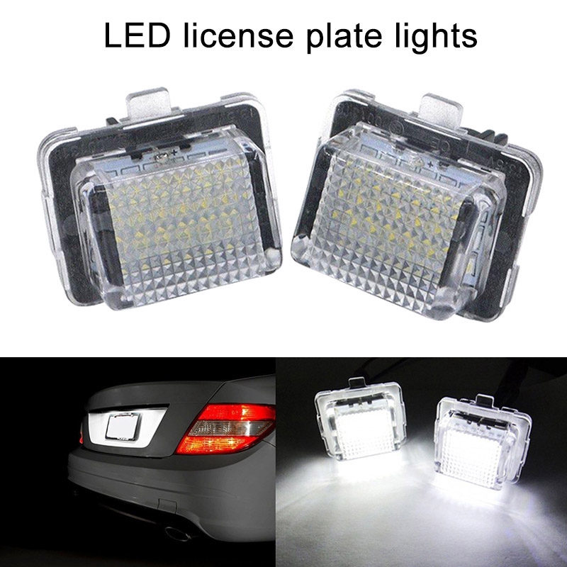 Cặp đèn biển số xe hơi LED 18 SMD dành cho Mercedes W204 W221 W212 W216