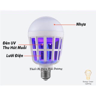 Bóng Đèn Bắt Muỗi Thông Minh - Đèn Bắt Muỗi Bóng Tròn Led 15W