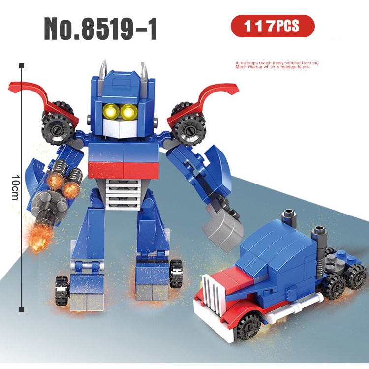 Đồ chơi robot LEQIAZHIXING NO.8519 4NI1 lắp ráp 2 trong 1 cho bé trai