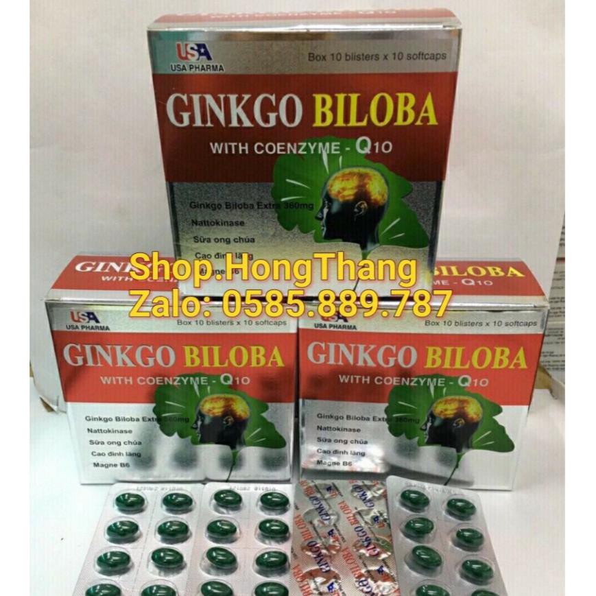 Ginkgo Biloba 360mg Bổ Sung Dưỡng Chất Cho Não, hoạt huyết dưỡng não hộp 100 viên