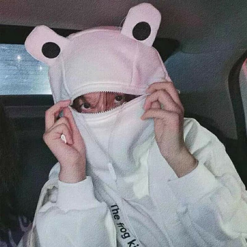 Áo hoodie khóa kéo mũ ếch🐸