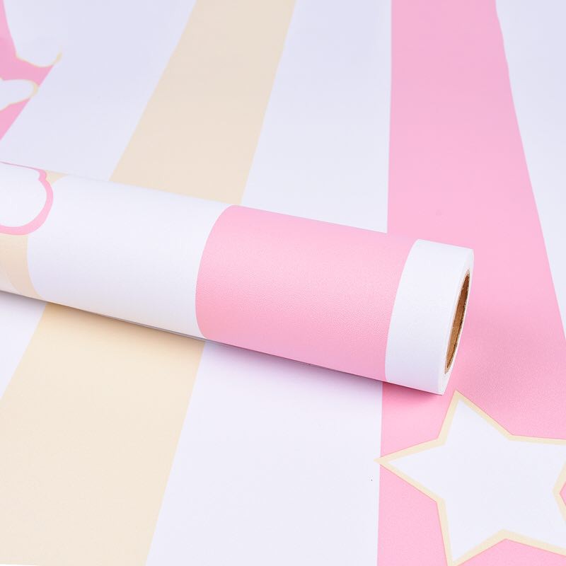 1 mét Decal giấy dán tường mây hồng khổ 45cm keo sẵn bóc dán