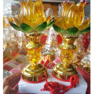 Đèn Sen Thủy Tinh Cắm Điện trang trí ban thờ đồ thờ cúng tâm linh đèn thờ