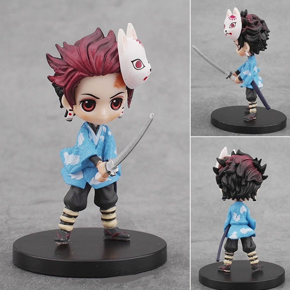 Set 6 mô hình nhân vật Anime Demon Slayer để bàn trang trí không gian