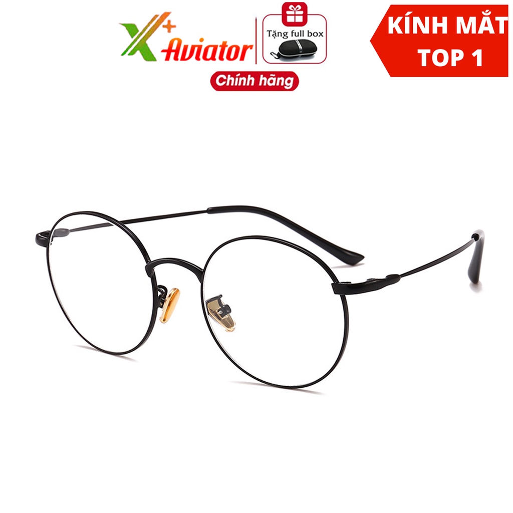 Kính mắt chống ánh sáng xanh Gọng Tròn Thời Trang Nam Nữ AVIATORAORON gọng kính giả cận Phong Cách Retro Đơn Giản