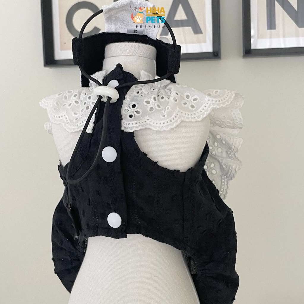 Váy Áo Thiết Kế Hàn Quốc Hở Lưng Cho Chó Mèo Chất Vải Cotton Mát Quần Áo Thú Cưng Thiết Kế Hiha Pets.