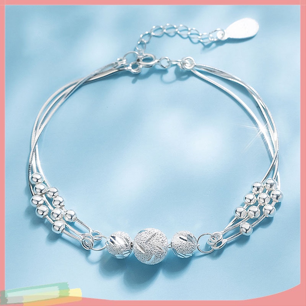 - - Vòng Tay Xỏ Hạt Ba Lớp Trang Sức Phong Cách Hàn Quốc Mặc Hàng Ngày Cho Nữ