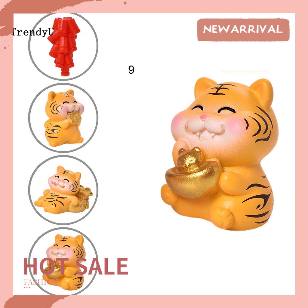 Mô hình chú hổ may mắn mini dễ thương lâu bền dùng trang trí nhà cửa