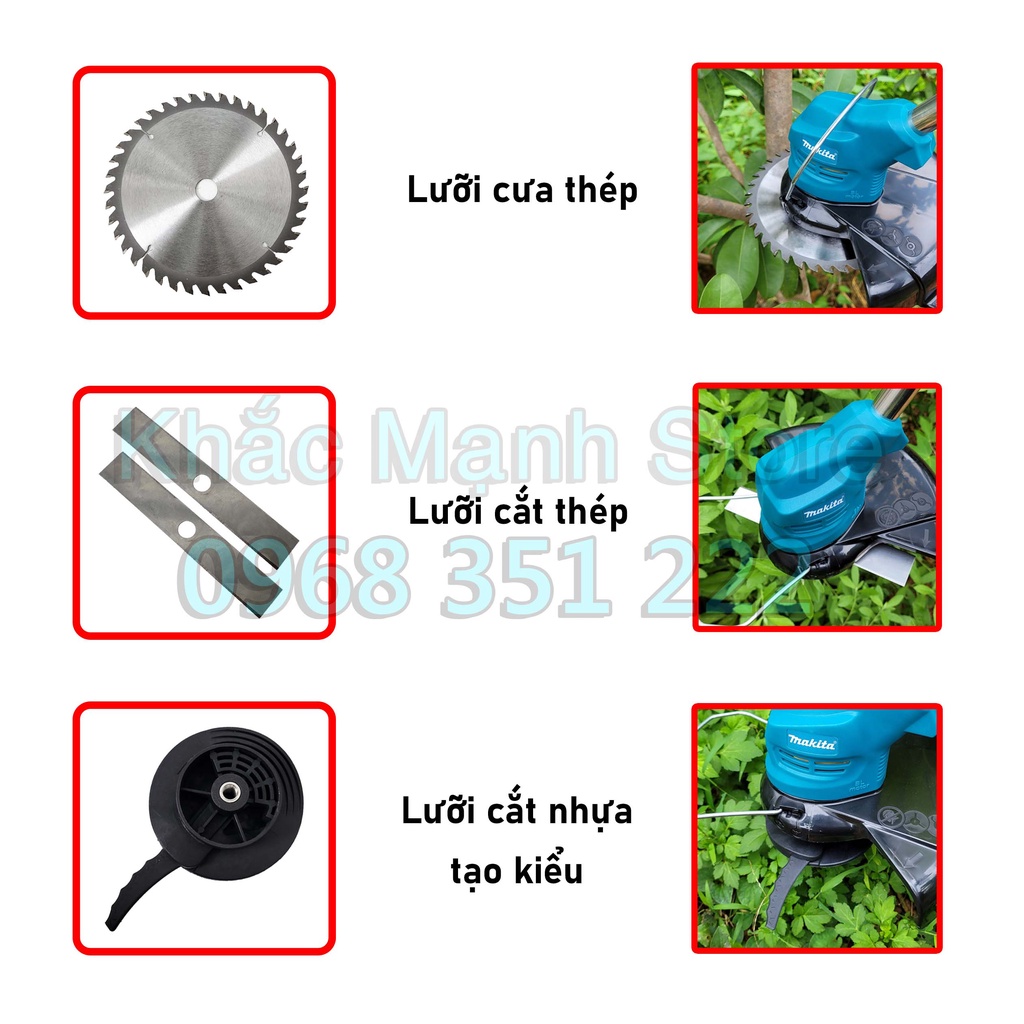Máy cắt cỏ pin công nghiệp K - MAX dùng pin chân MAKITA 40v Lưỡi cắt 8 inch, Không chổi than, Công suất khủng 2200w