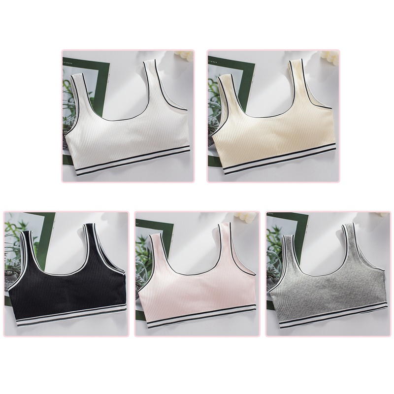 Áo Ngực Vải Cotton Mềm Không Gọng Thoáng Khí Đơn Giản Cho Thanh Thiếu NIên