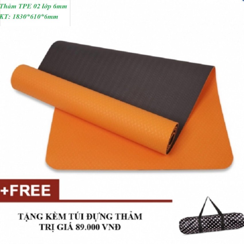 [FREE SHIP]TCombo thảm TPE 8mm 2 lớp (Tặng túi xịn)