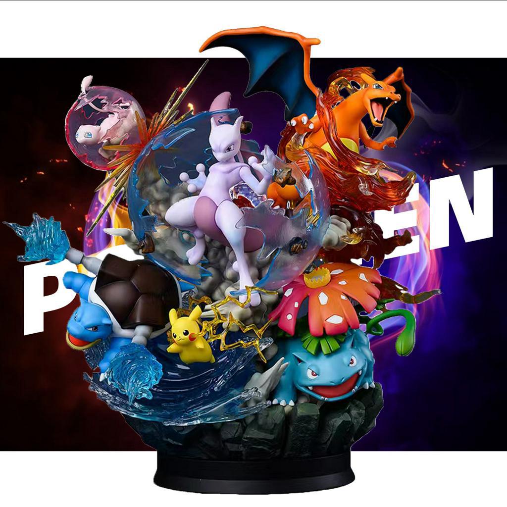 Mô hình các pokemon Pikachu Mewtwo Charizard Gengar Bulbasaur Đồ Chơi Mô hình tượng đu mô Dòng Pokémon