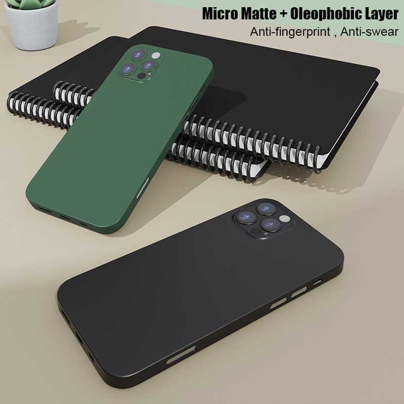 Ultra Ốp Điện Thoại Pc Cứng + Kính Cường Lực Siêu Mỏng 360 Cho Iphone 12 Pro Max 12 Mini 12 12 Pro