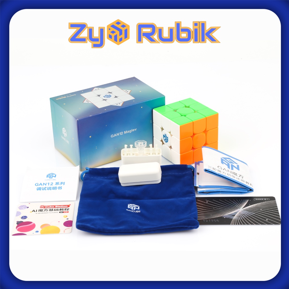 Rubik 3x3 GAN 12 SERIES 3 Maglev UV/ Maglev Matte / Gan 12M LEAP Stickerless không viền - ZyO Rubik